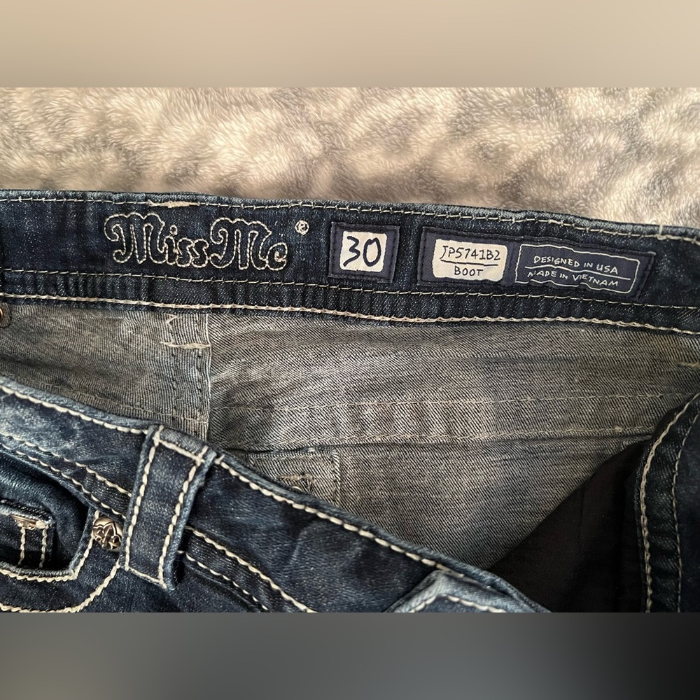 Miss Me Dark Blue Flare Jeans - Picture 8 of 10
